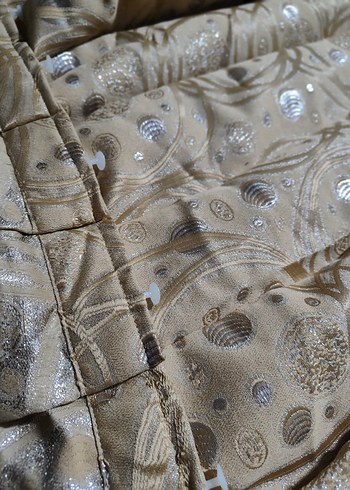 Nakışlı Bej Parlak Fon Perde - Görsel 5