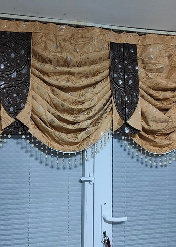 Nakışlı Bej Parlak Fon Perde - Görsel 6