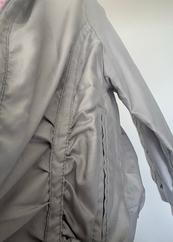 Gri trençkot Ceket - Görsel 2