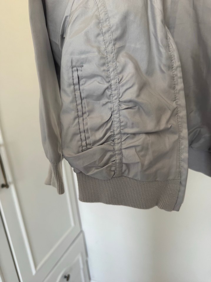 Gri trençkot Ceket - Görsel 4