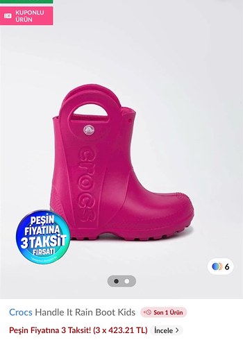 Crocs Crocs Pembe Kız Çocuk Lastik Bot