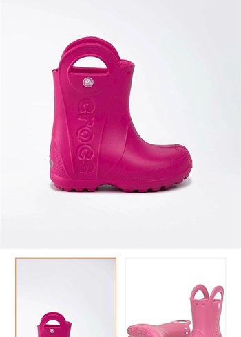 23 Beden pembe Renk Crocs Pembe Kız Çocuk Lastik Bot