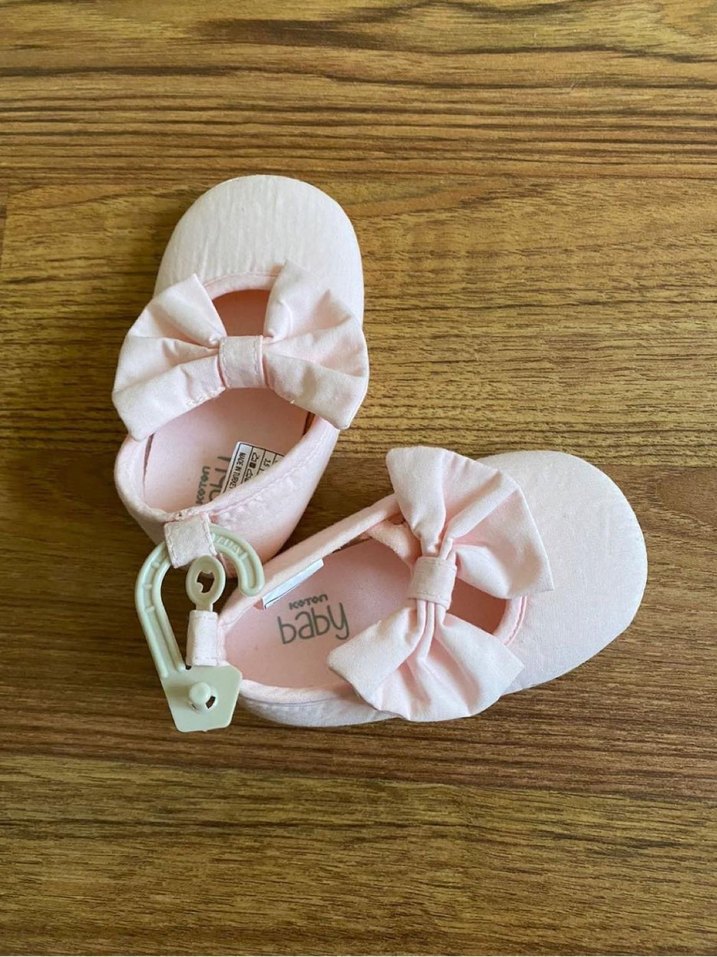 Pembe Fiyonklu Kız Bebek Babet Ayakkabı - Görsel 3