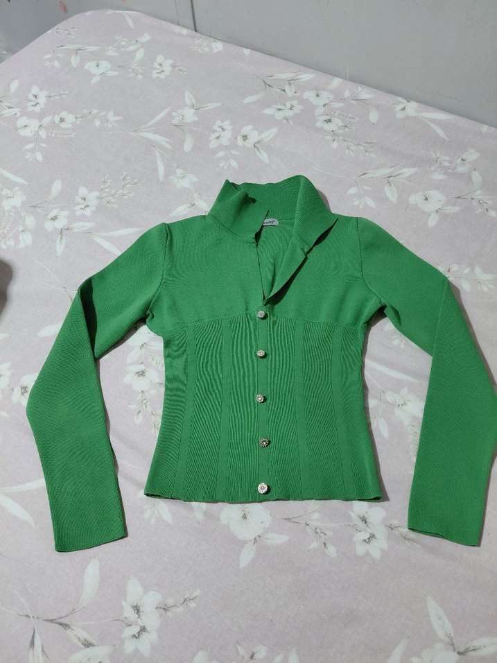 Düğmeli Yeşil Midi Kadın Ceket - Görsel 2