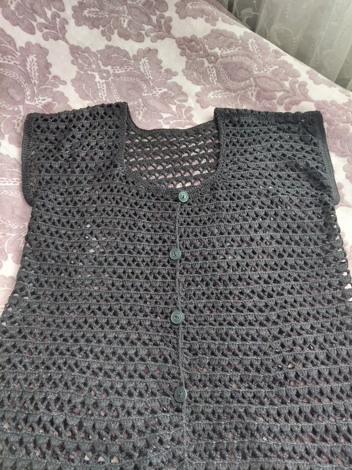 Gri Düğmeli Örgü Süveteri hırka - Görsel 4