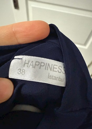 38 Beden Drapeli-Büzgü detaylı Yüksek Yakalı Lacivert Kadın Bluz