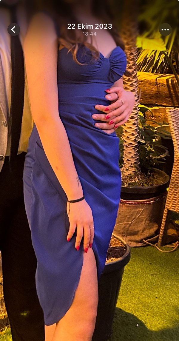 SAKS MAVİ ELBİSE - Görsel 2