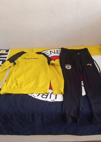 Fenerbahçe Sarı Siyah Fermuarlı Erkek Eşofman Takımı S beden