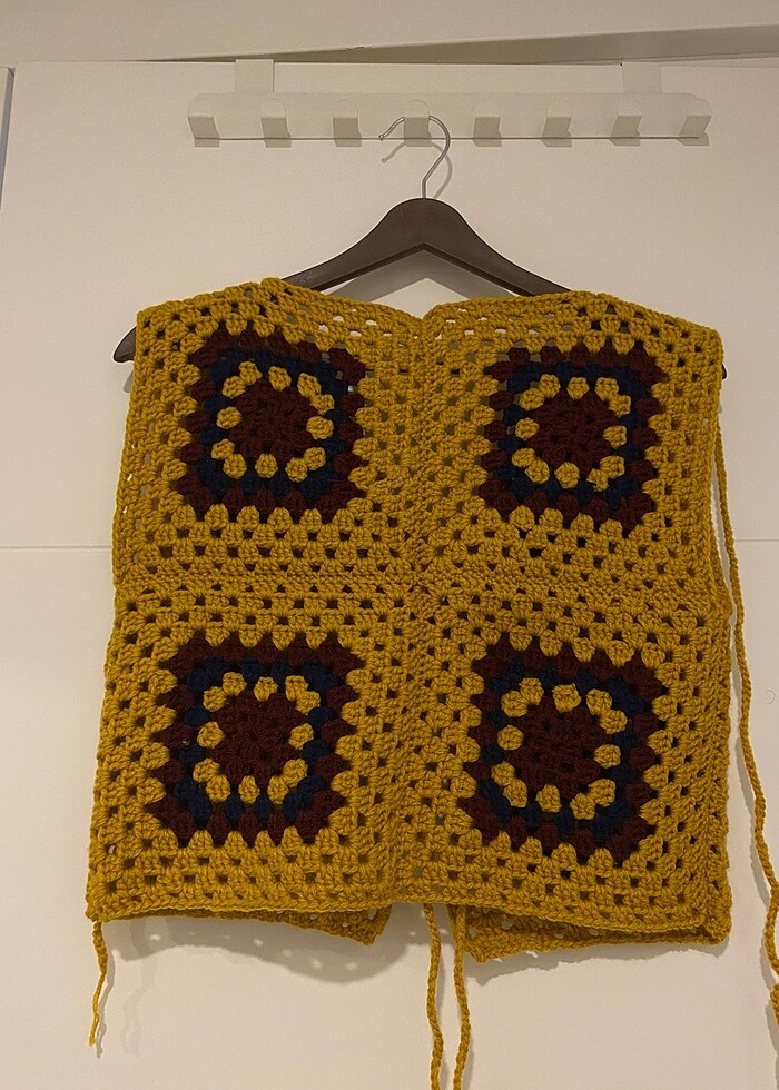 Motifli örgü yelek - Görsel 2