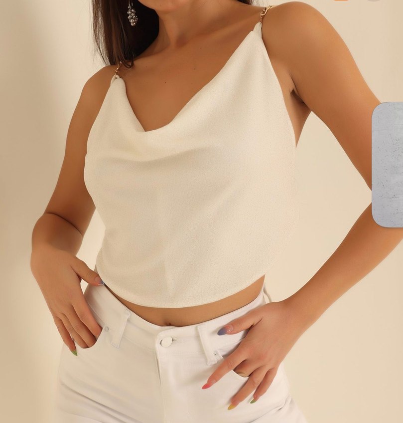 Zincir Detaylı Beyaz Vücut Zinciri - Görsel 2