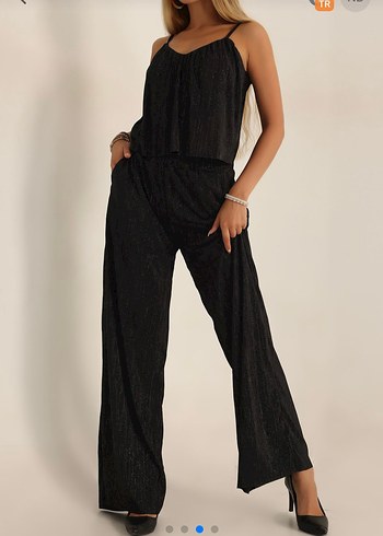 Siyah Pilili Kadın Uzun ikili takım - Görsel 3