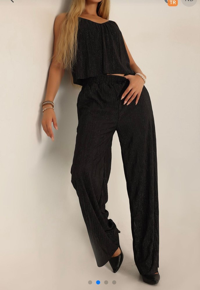 Siyah Pilili Kadın Uzun ikili takım - Görsel 2