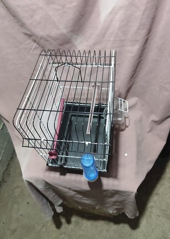 Gri Kuş Kafesi Yemlik ve Suluklu - Görsel 4