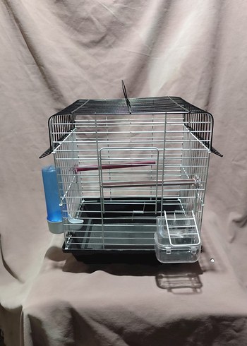 Gri Kuş Kafesi Yemlik ve Suluklu - Görsel 2