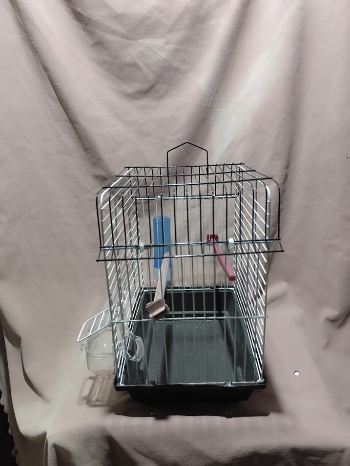 Gri Kuş Kafesi Yemlik ve Suluklu - Görsel 3