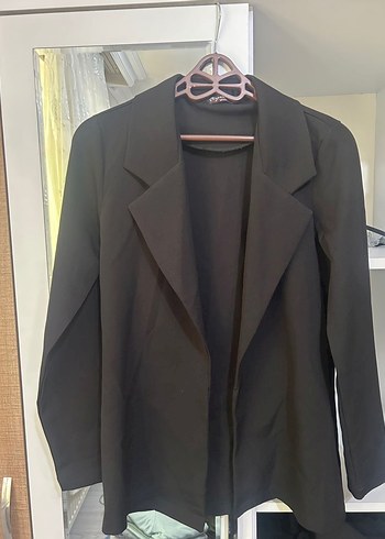 Siyah Drapeli Kadın Blazer Ceket