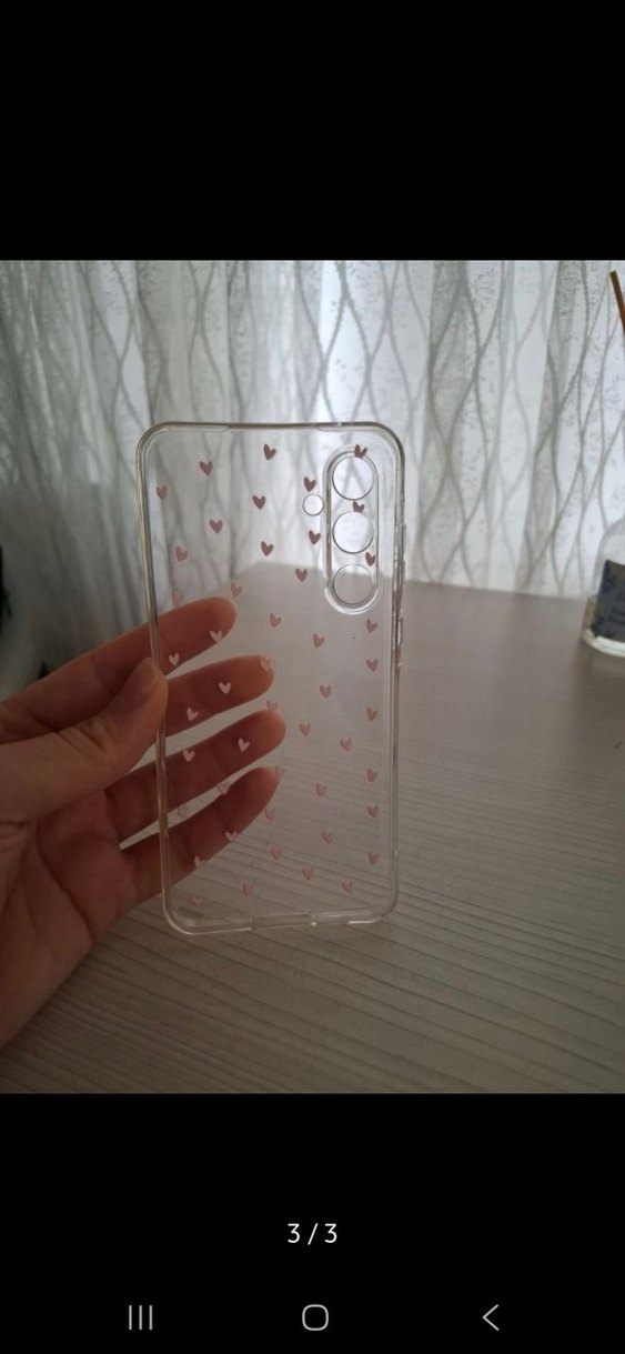 Şeffaf Kırmızı Kalp Desenli Telefon Kılıfı Samsung A55 - Görsel 3