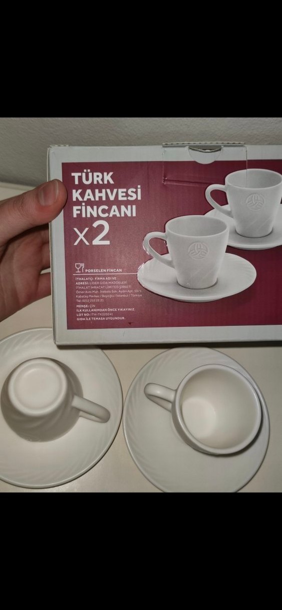 2'li Beyaz Türk Kahvesi Fincanı Seti - Görsel 2