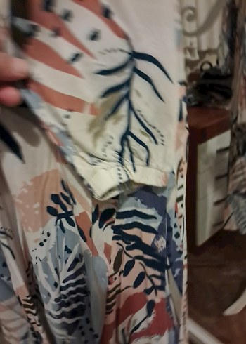 xl Beden Uzun Kollu Bohem Salaş Batik Elbise
