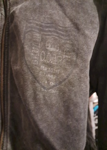 l Beden Gri Erkek Yüksek Yakalı Fermuarlı Sweatshirt