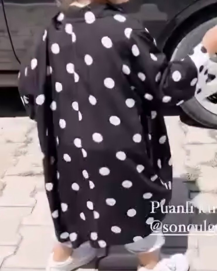 Puantiye Desenli çocuk kimona - Görsel 2