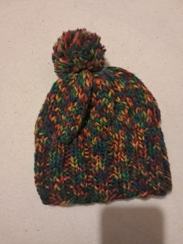 Renkli Kadın Örgü Bere Ponponlu - Görsel 2