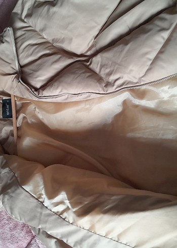 Bej Midi Kadın Mont, Fermuarlı, Rahat Kalıp - Görsel 2