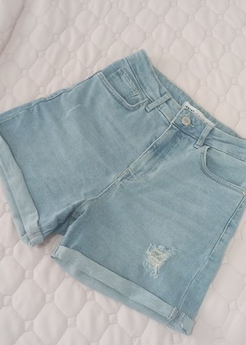 Koton Kadın Mavi Pastel Loose Fit Mini Kot Şort