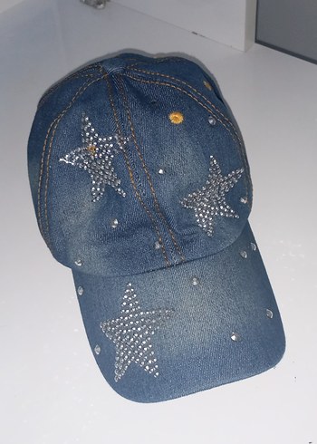 Diger Kadın Mavi Payetli Denim Şapka
