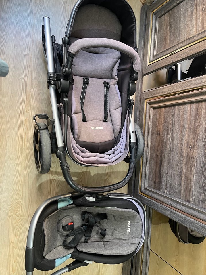 Gri Kraft Bebek Arabası - Görsel 5