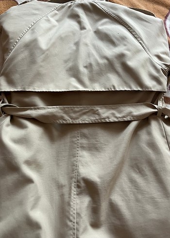 Bej Kadın Trençkot, Düğmeli, Rahat Kesim - Görsel 5