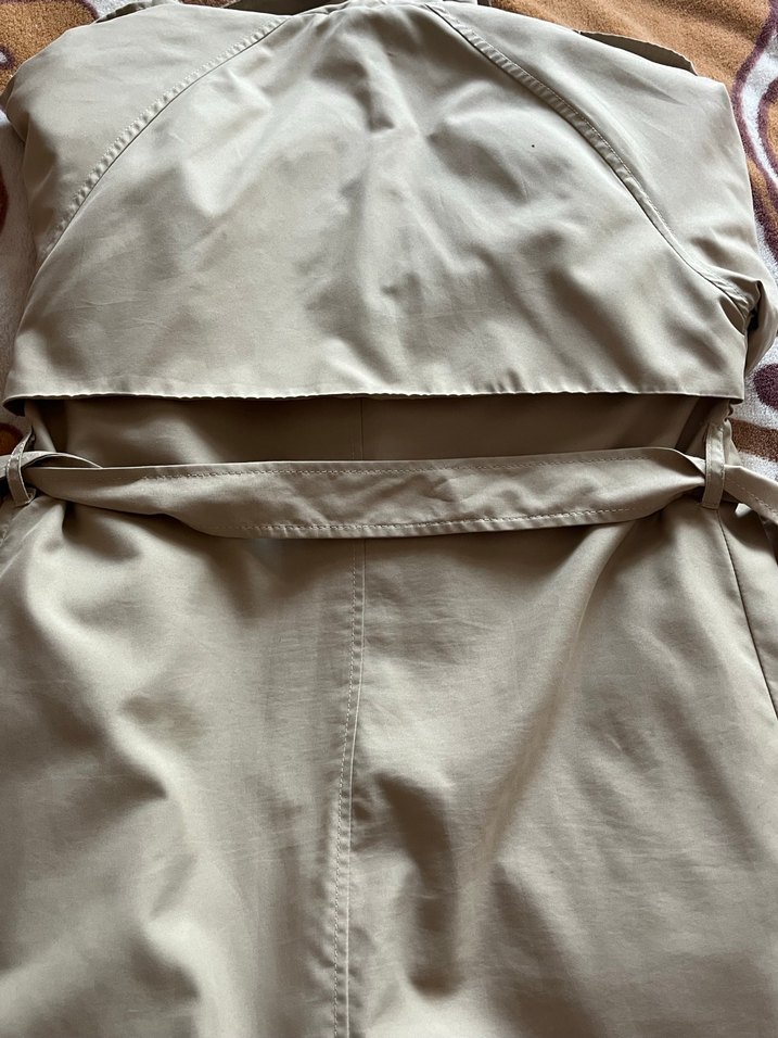 Bej Kadın Trençkot, Düğmeli, Rahat Kesim - Görsel 5