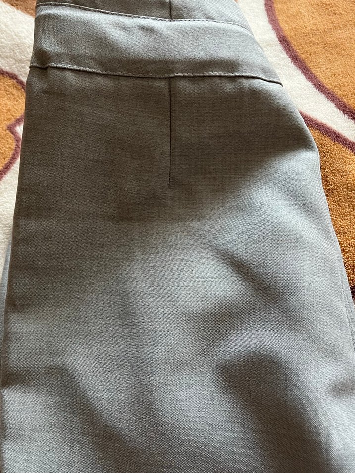Gri Kemerli Midi Kumaş Kadın Pantolon - Görsel 4