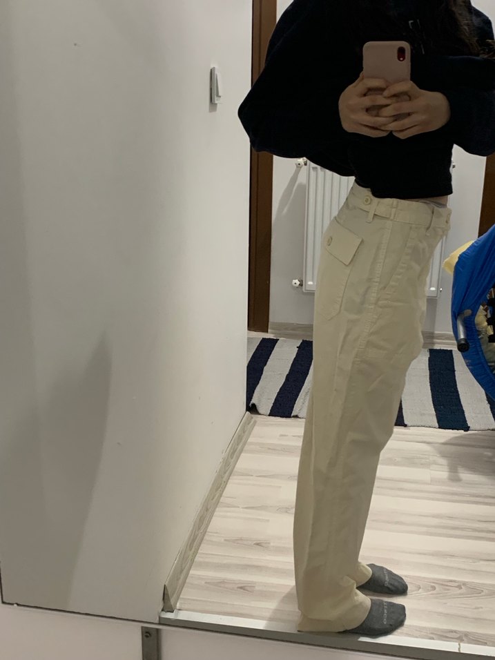 Bej Erkek Midi Boy Bol Kesim Pantolon - Görsel 2