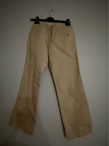 Mango MANGO krem rengi pantolon