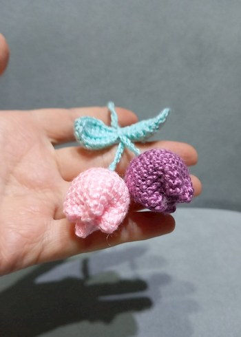 Amigrumi lale anahtarlık - Görsel 2