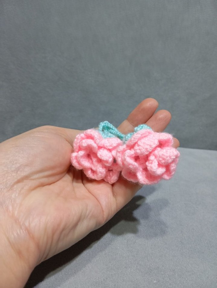 Pembe Püsküllü Bohem Kadın Anahtarlık - Görsel 2