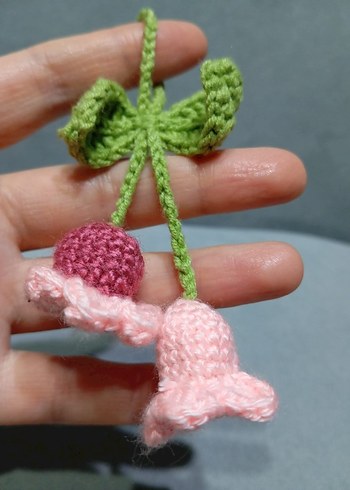 Pembe Püsküllü Bohem Anahtarlık - Görsel 2