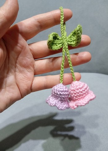 Örgü Çiçekli Bohem Anahtarlık - Görsel 2