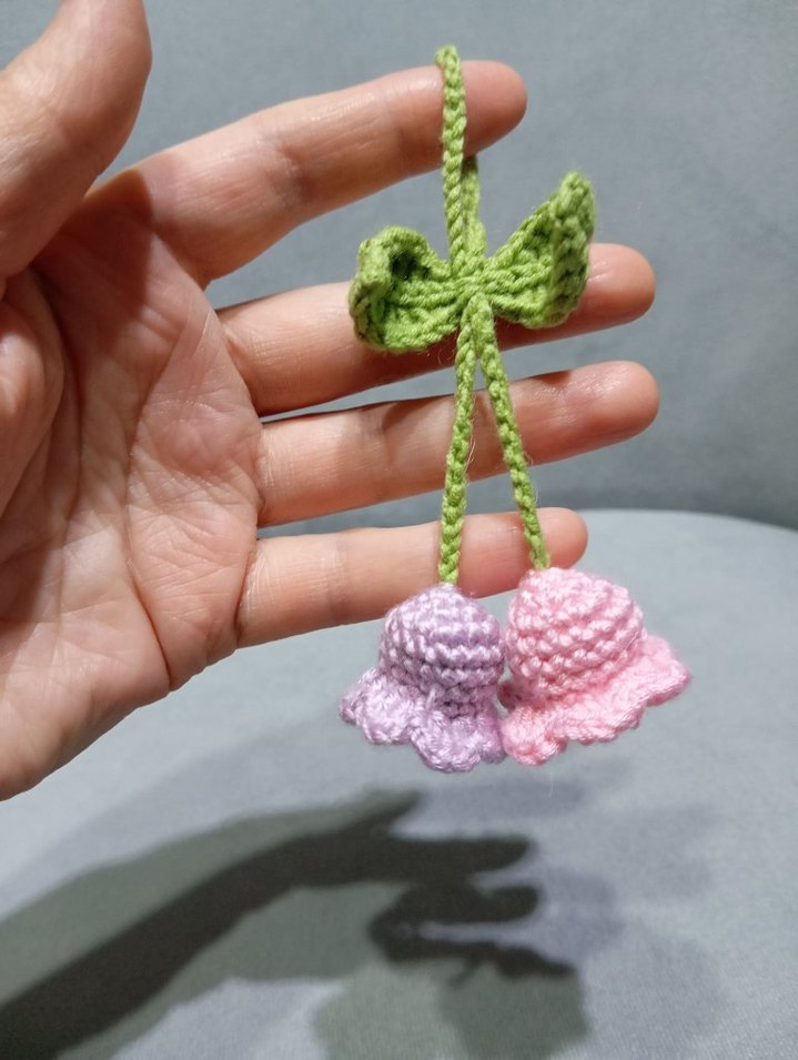 Örgü Çiçekli Bohem Anahtarlık - Görsel 2