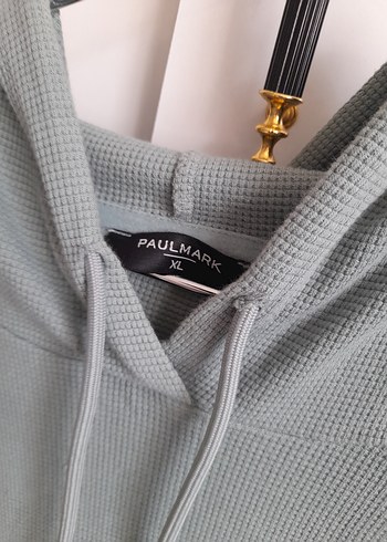 Kadın su yeşili Kapüşonlu Kısa Kollu Sweatshirt - Görsel 3