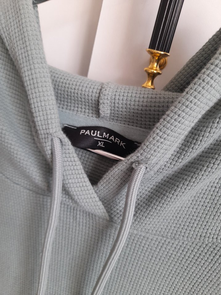 Kadın su yeşili Kapüşonlu Kısa Kollu Sweatshirt - Görsel 3