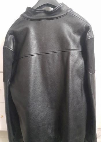 Siyah Deri Ceket, Fermuarlı, Uzun Kollu - Görsel 7