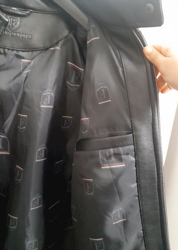 Siyah Deri Ceket, Fermuarlı, Uzun Kollu - Görsel 5