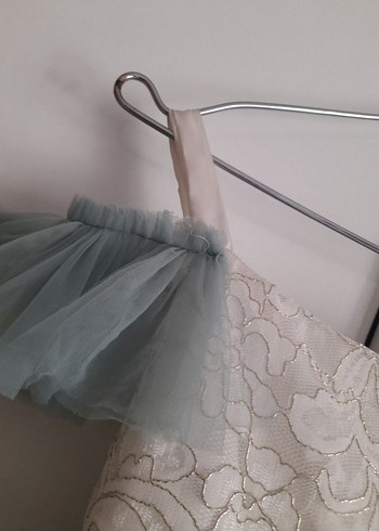 Beyaz İşlemeli Dantel Detaylı Kız Çocuk Elbisesi - Görsel 3