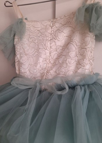 Beyaz İşlemeli Dantel Detaylı Kız Çocuk Elbisesi - Görsel 5