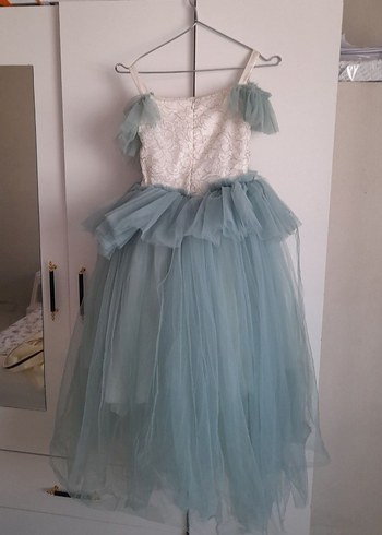 Beyaz İşlemeli Dantel Detaylı Kız Çocuk Elbisesi - Görsel 4