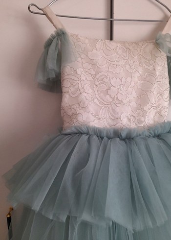 Beyaz İşlemeli Dantel Detaylı Kız Çocuk Elbisesi - Görsel 2