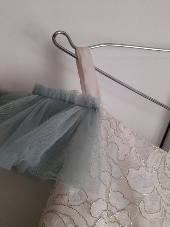 Beyaz İşlemeli Dantel Detaylı Kız Çocuk Elbisesi - Görsel 3