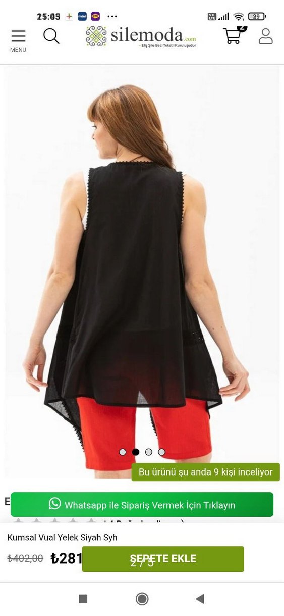 Siyah Nakışlı Kısa Salaş Kadın Yelek - Görsel 2